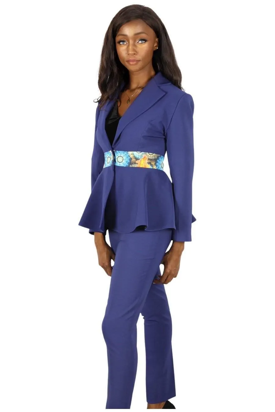African stylish wolf print Blue Jacket