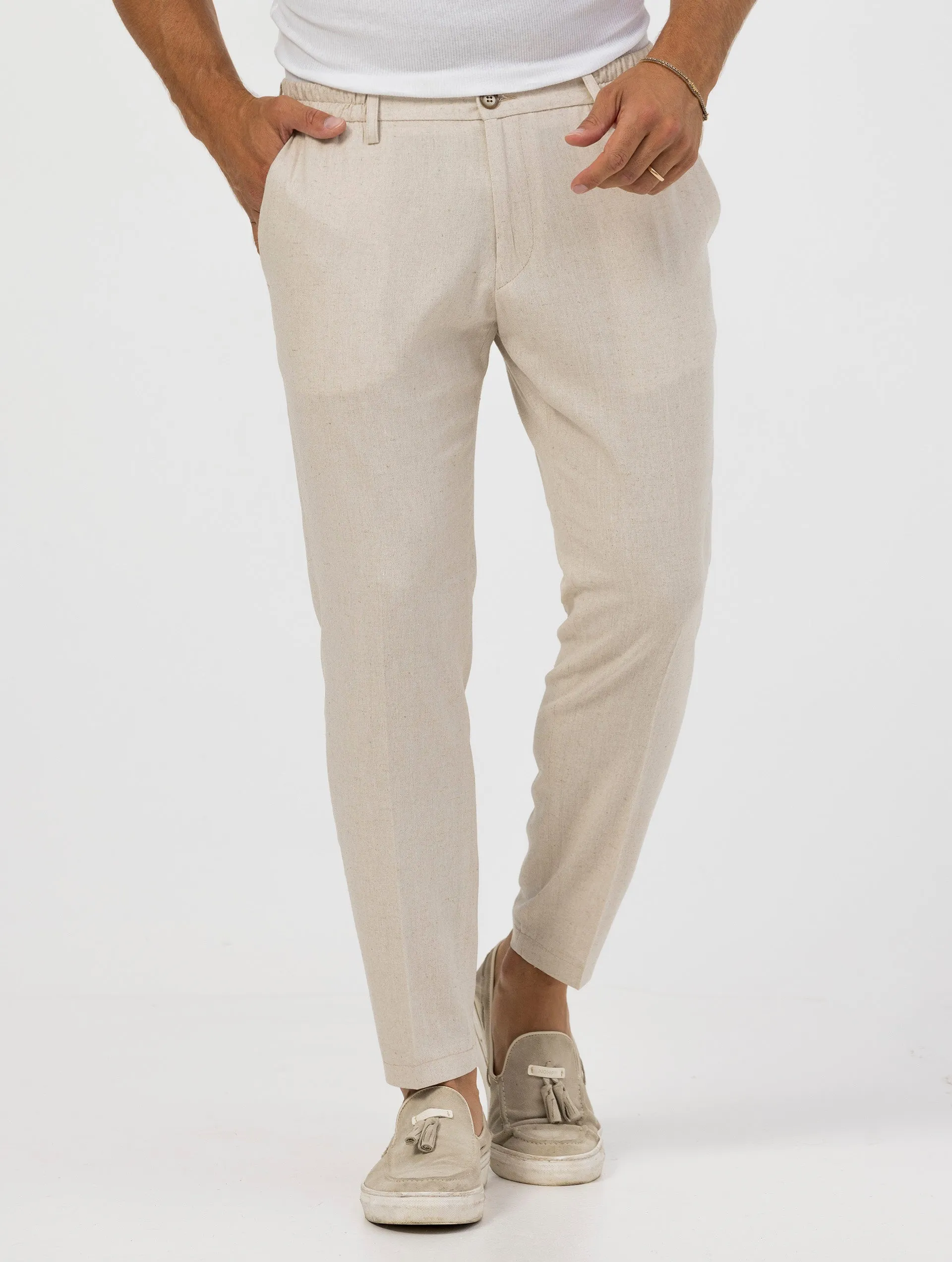 AKITA CASUAL PANTS IN BEIGE