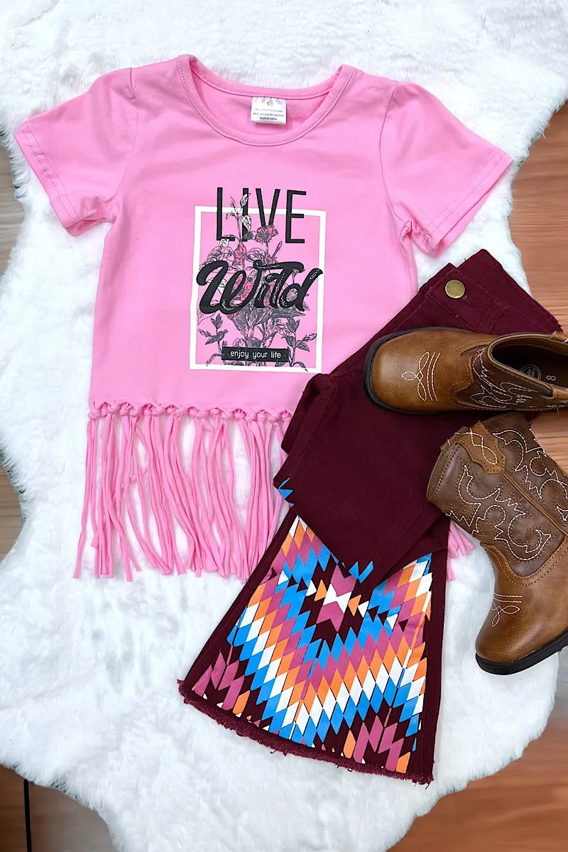 AZTEC PRINTED BOOTCUT DENIM PANTS. PNG25153022-JEANN