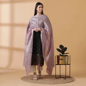 Black Woven Design Unstitched Suit Set
