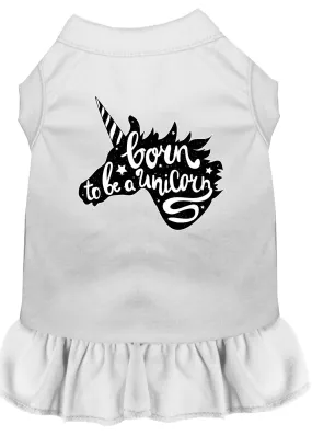 Born To Be A Unicorn Screen Print Dog Dress White Med (12)