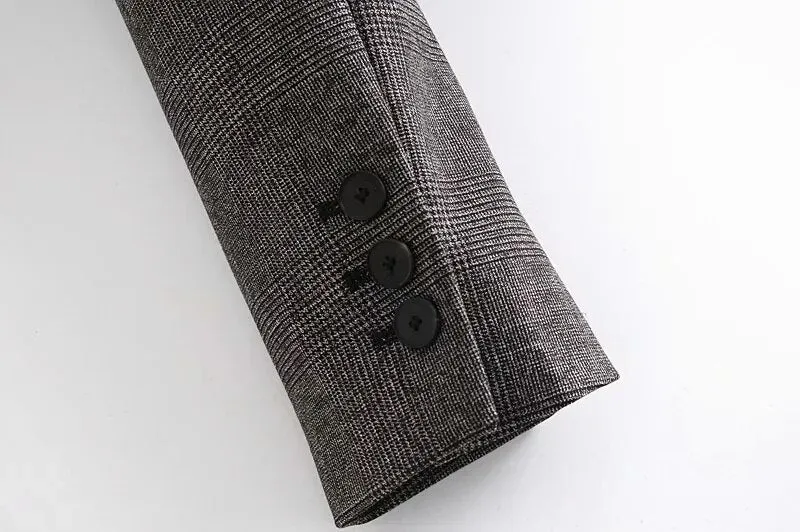 CROPPED CHECK BLAZER