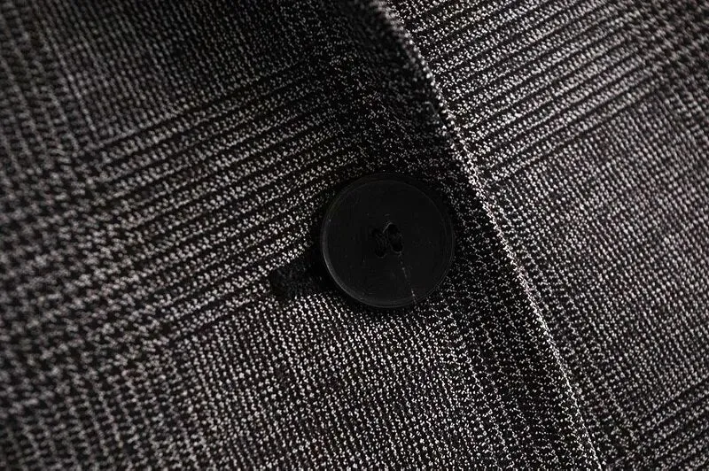 CROPPED CHECK BLAZER