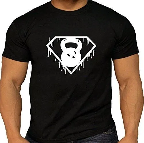 Fashion Men T Shirt Free Shipping Quality Men Super Hero Kettlebell T-Shirt. Summer T-shirt