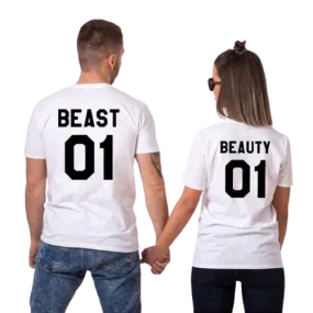 Funny couple shirts his beauty her beast
