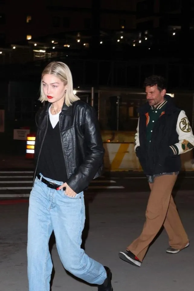 Gigi Hadid Black Leather Jacket