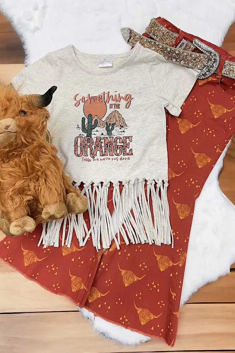 HIGHLAND COW PRINTED BOOTCUT PANTS. PNG15113007-SOL