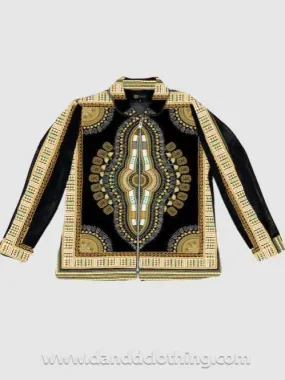 Jacket Dashiki Orange D&D Print
