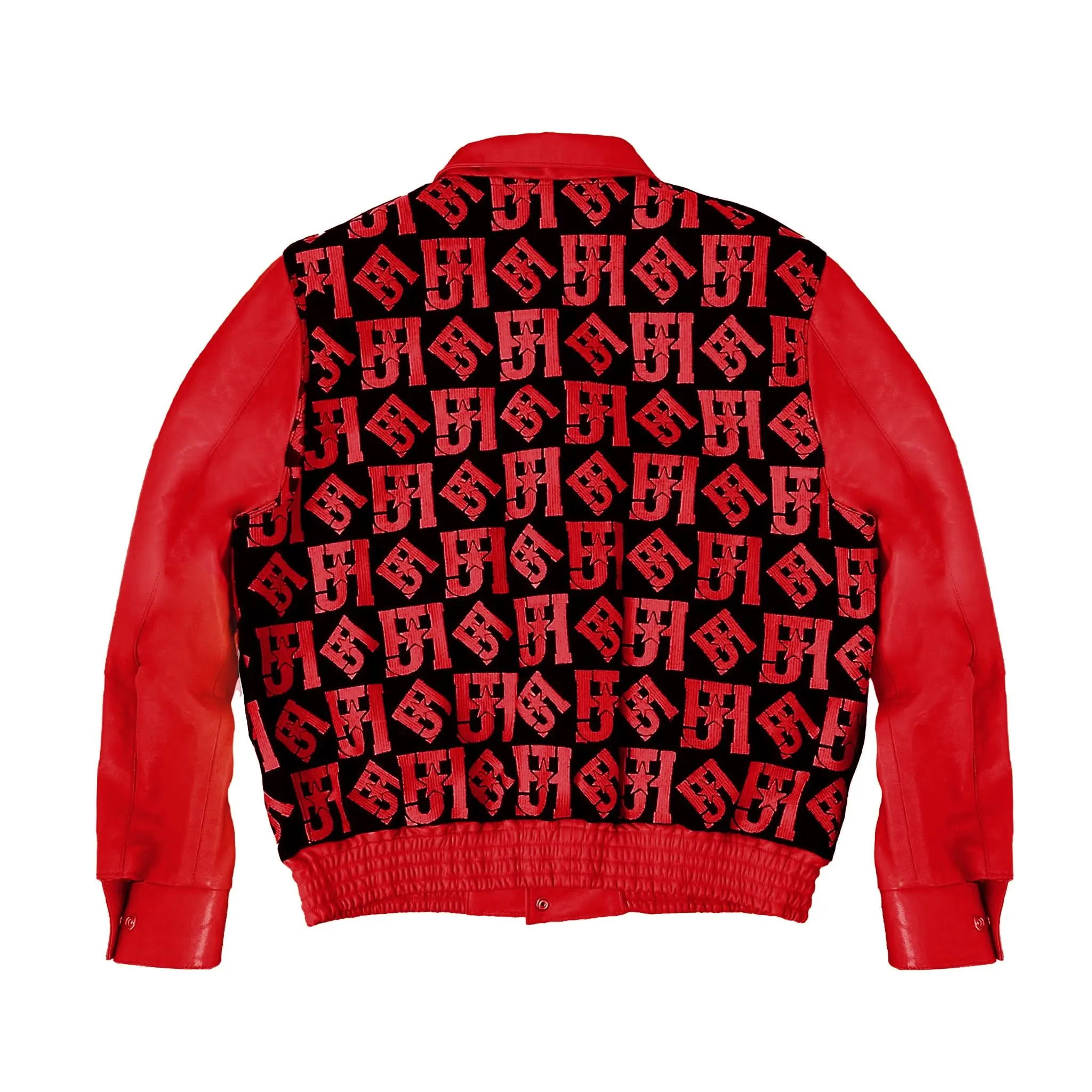 Jh Monogram Wool & Leather Jacket
