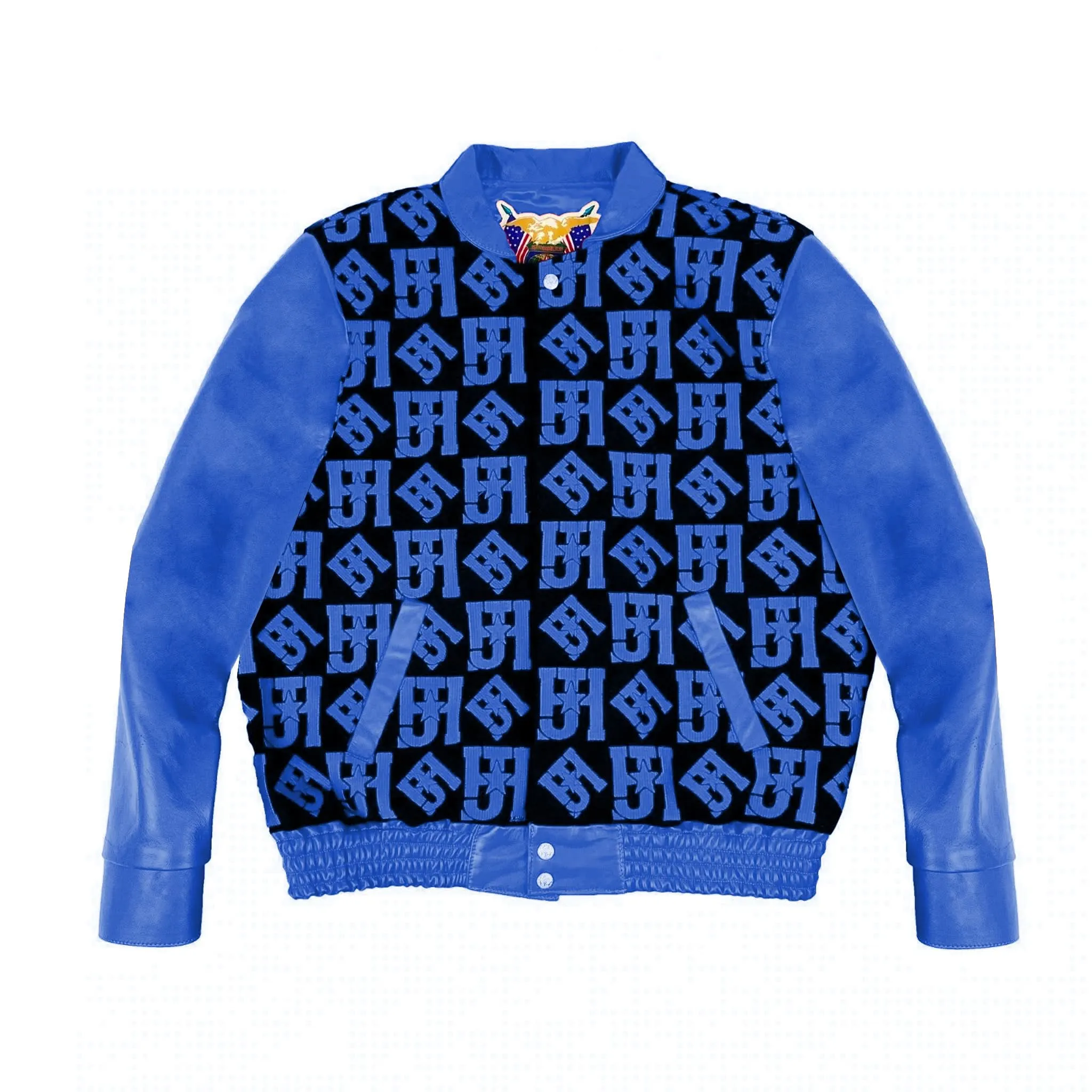 Jh Monogram Wool & Leather Jacket