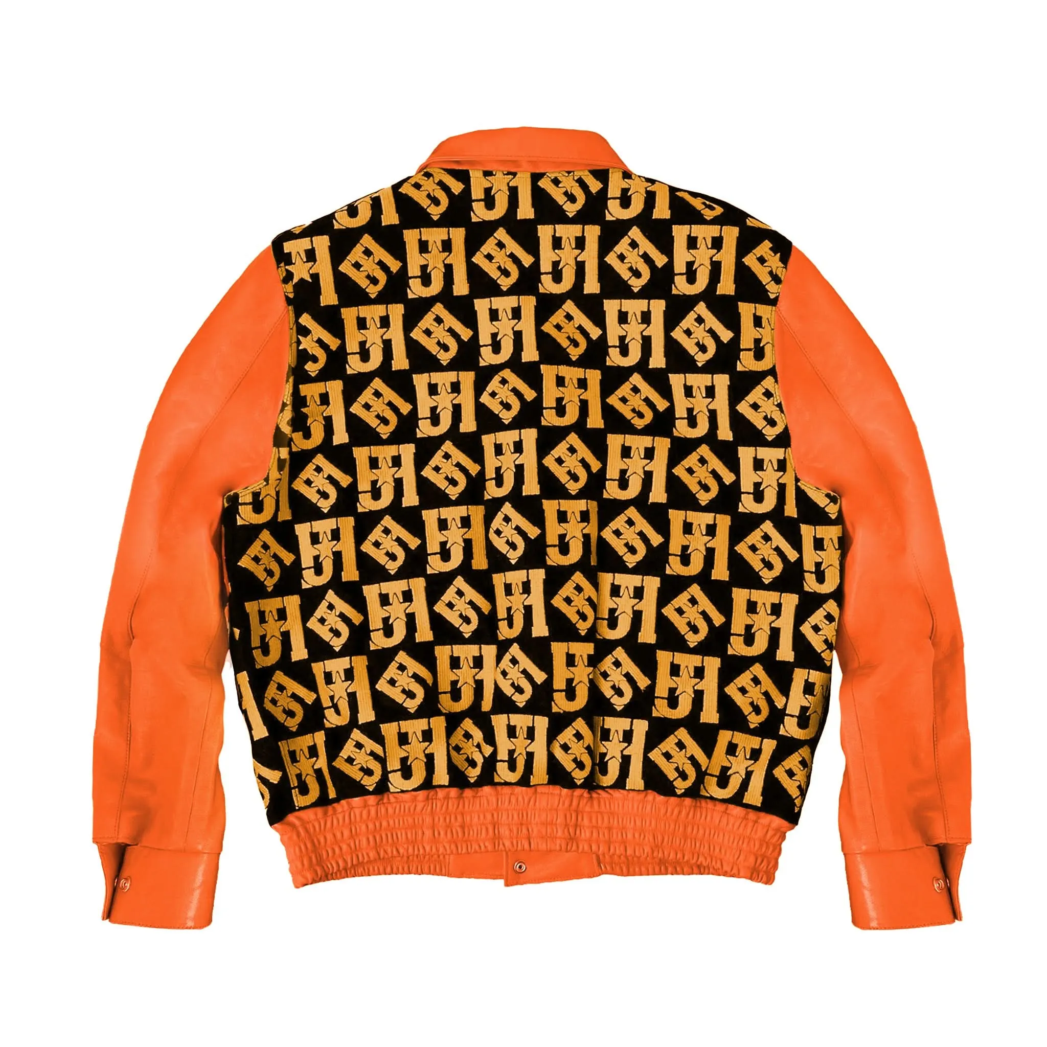 Jh Monogram Wool & Leather Jacket
