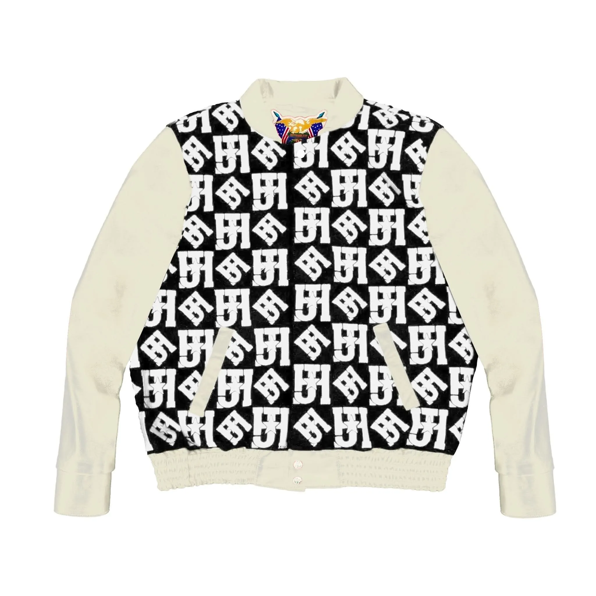 Jh Monogram Wool & Leather Jacket
