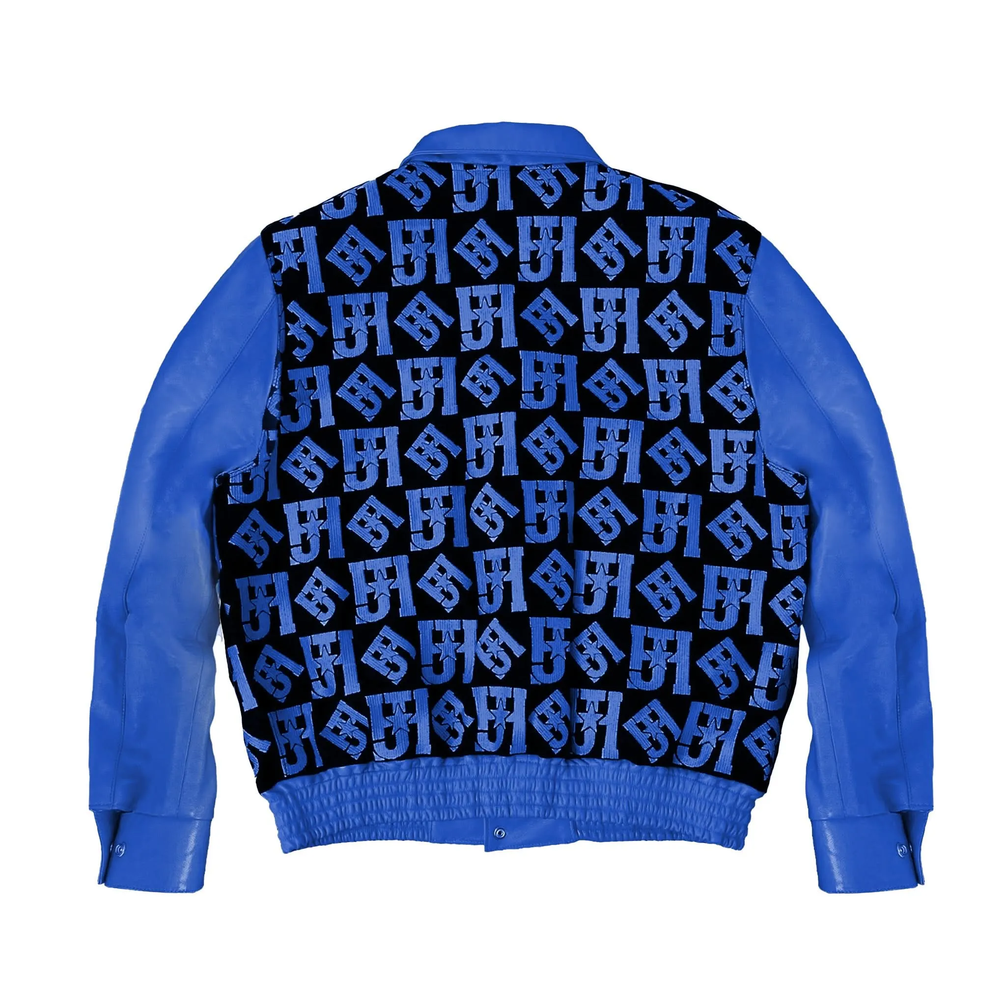 Jh Monogram Wool & Leather Jacket