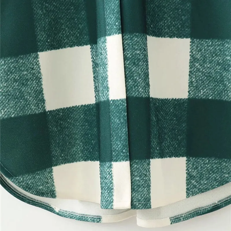 LOOSE PLAID WOOLEN COAT