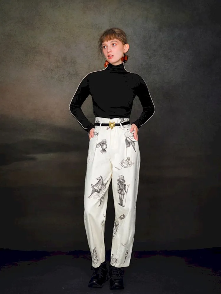 Retro Style Casual Pants【s0000005371】