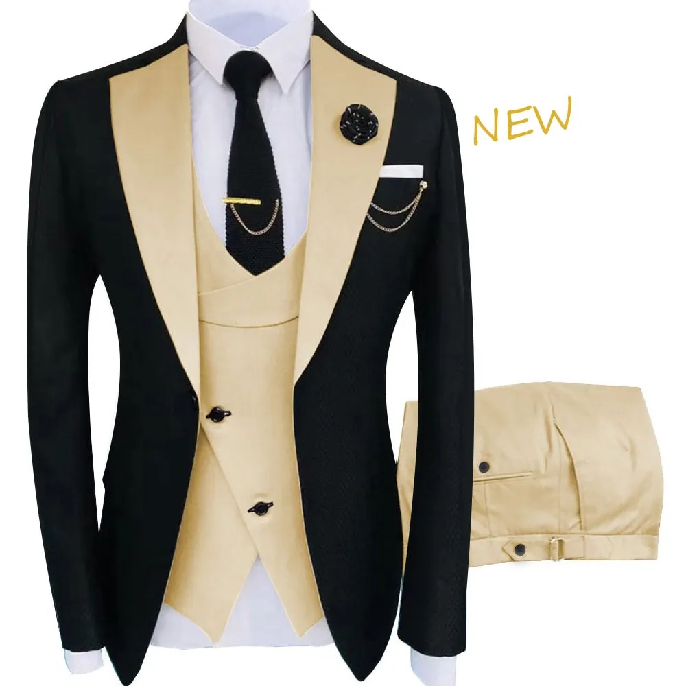 Slim Fit Blazers Ball And Groom Suits Fashion Wedding( Jacket   Vest   Pants )