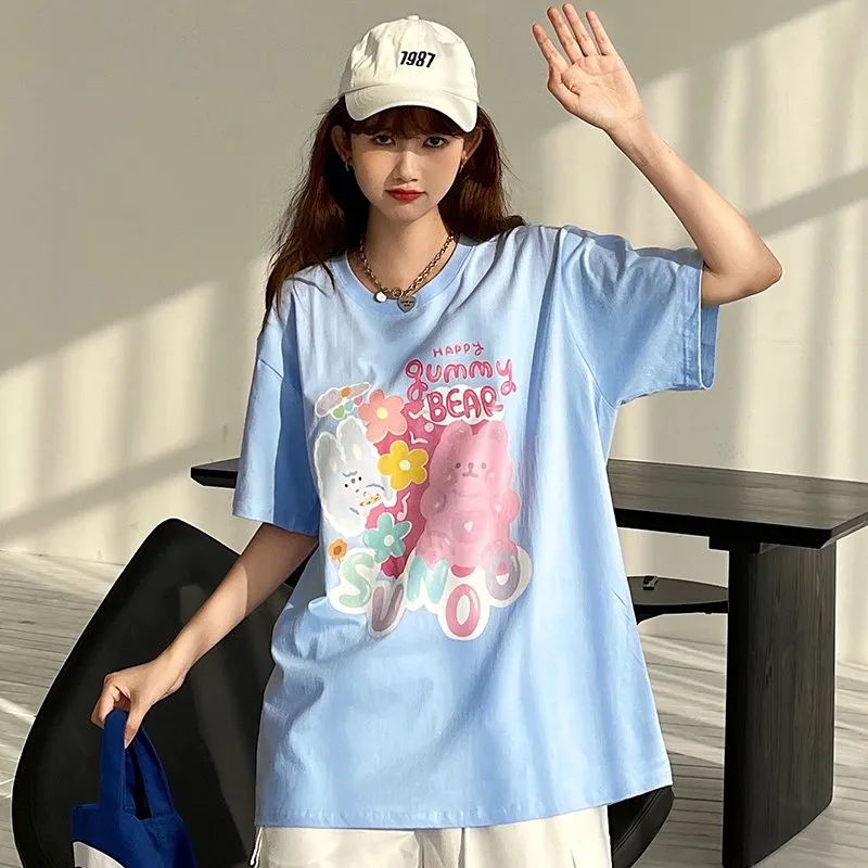 Summer Trend Cartoon Bear All-match T-shirt