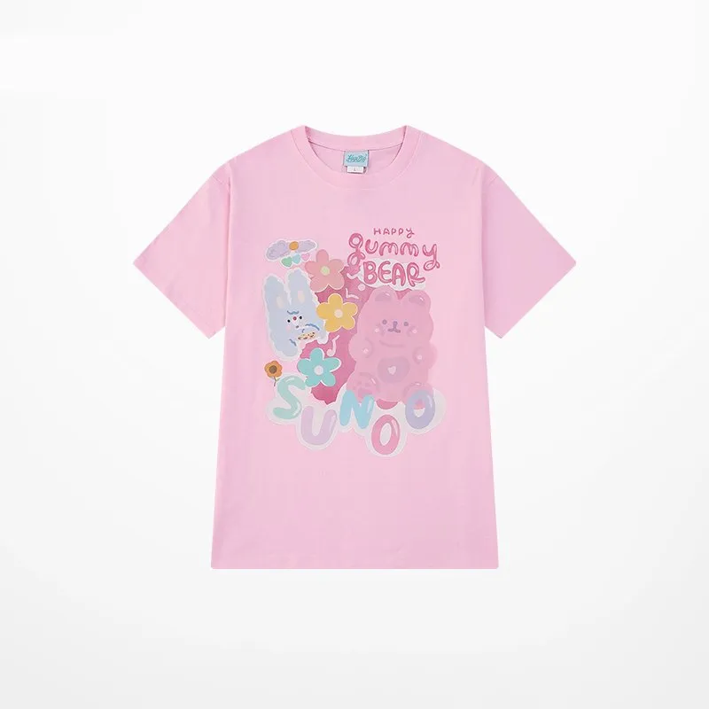 Summer Trend Cartoon Bear All-match T-shirt