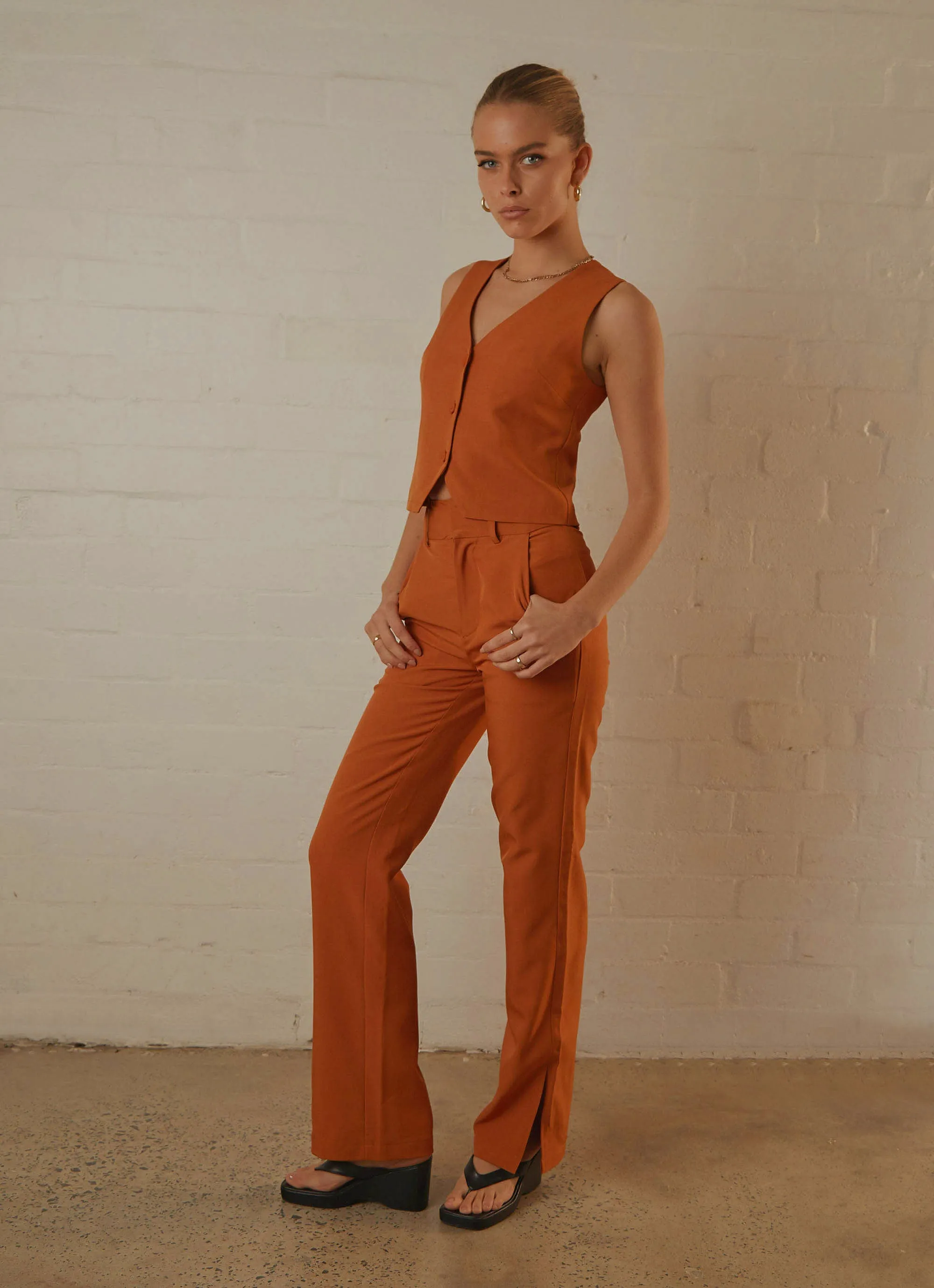 Tess Suit Pants - Terracotta