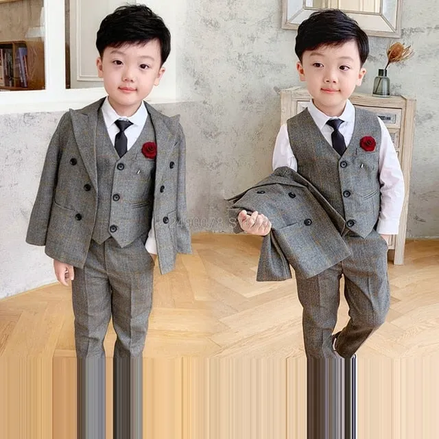 Top Quality Flower Boys Wedding Gentleman Formal Tuxedo Suit