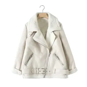 WHITE BIKER JACKET